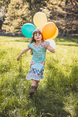 Kind, Mädchen, Luftballons, Sommer