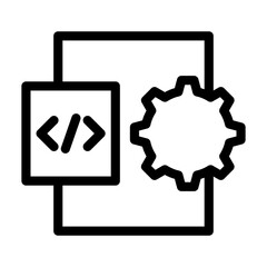 SEO and Web Optimization. Code Optimization vector icon illustration