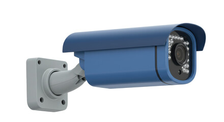 Isolated Blue Security Camera
