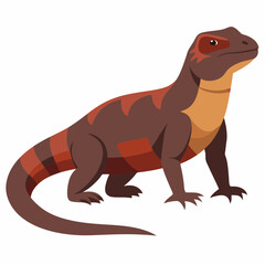 Fototapeta premium Realistic full-body Komodo Dragon illustration on a clean white background, perfect for wildlife, reptile, and nature-themed designs and projects.