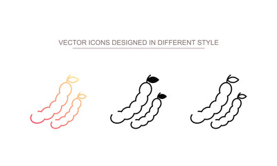 Tamarind icon design with white background stock illustration