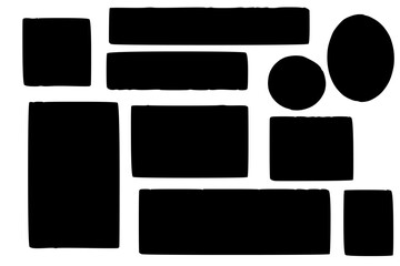 Minimal Text Box Border Shapes. Clean Rounded and Square Geometric Frames for Layouts and Typography. Vector Elements.