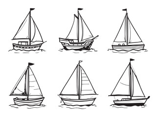 minimalist sailboat line art illustration for modern vector use