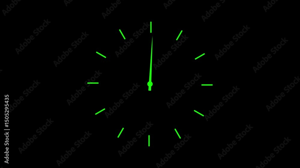 Poster stopwatch icon animation on black background,spinning clock animation. time lapse of clock icon. clo