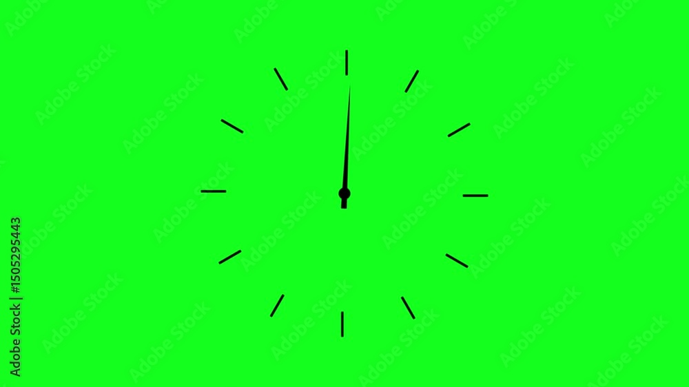 Poster stopwatch icon animation on green background,spinning clock animation. time lapse of clock icon. clo
