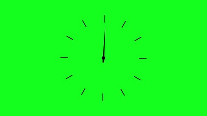 stopwatch icon  animation on green background,spinning clock animation. time lapse of clock icon. Clock Time Lapse Black clock icon . Stopwatch animation.