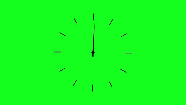 stopwatch icon  animation on green background,spinning clock animation. time lapse of clock icon. Clock Time Lapse Black clock icon . Stopwatch animation.