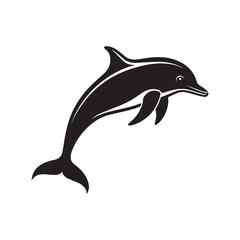 Graceful dolphin line art illustration for ocean themes
