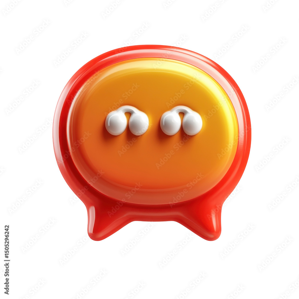 Poster sarcastic comment icon with quotation marks showing irony and wit on a on transparent background