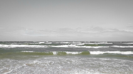 Breathtaking view of Baltic Sea. Incoming storm.