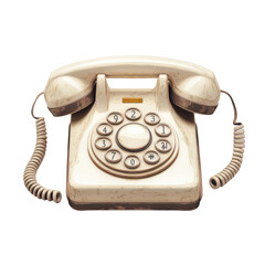 Nostalgic rotary phone whispering tales of yesteryear connecting hearts on transparent background