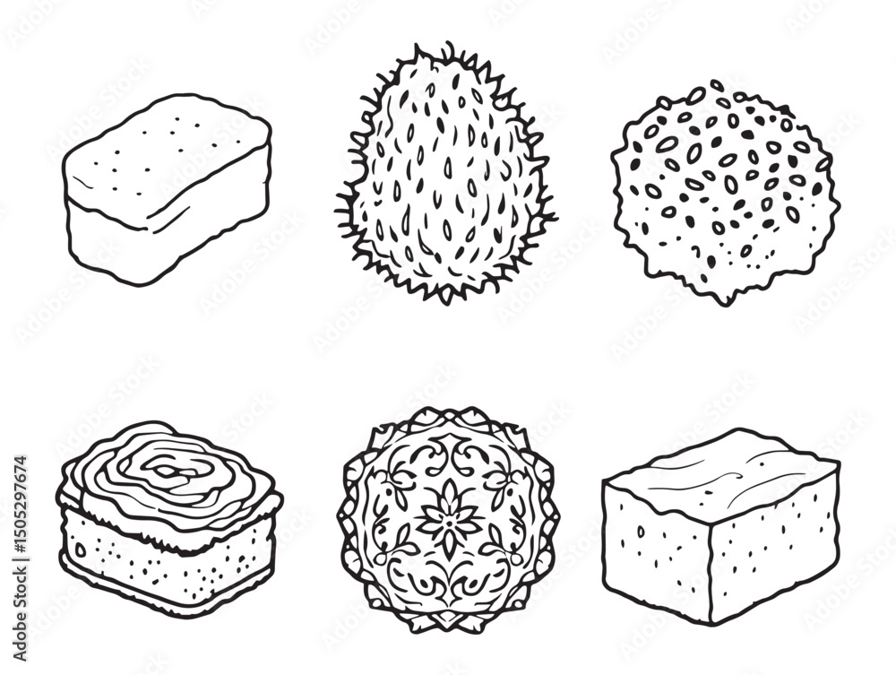 Poster minimalist sponge line art drawing for unique stock vector collections