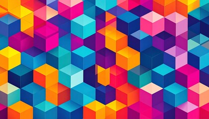 Colorful Cube Abstract Background.