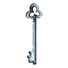 unlock skeleton key sketch hand drawn vector