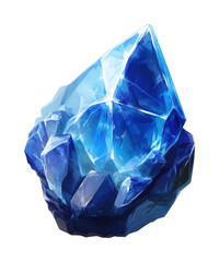 PNG Stunning blue crystal with geometric facets and reflective surfaces