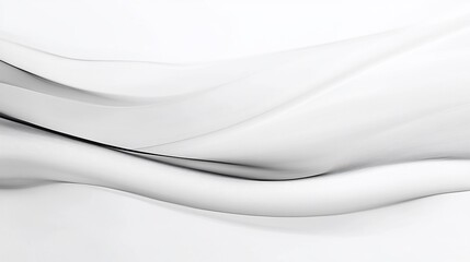 Abstract Black and White Lines Forming Smooth, Wavy Shapes on White Background