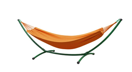 Isolated Orange Hammock on Stand