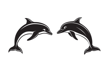 Cute dolphin vector art for marine projects
