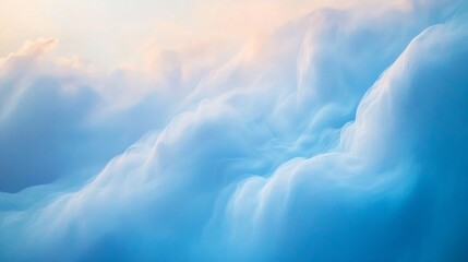 A soft, vibrant blue cloud with gentle swirling motion, ethereal and dreamy sky effect
