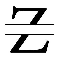Letter Z monogram svg cut file. Isolated vector illustration.