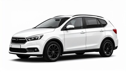 Passenger car isolated on a white background, with clipping path. Full Depth of field