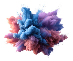 Fototapeta premium Colorful smoke explosion for creative design projects and backgrounds on a transparent background, cut out