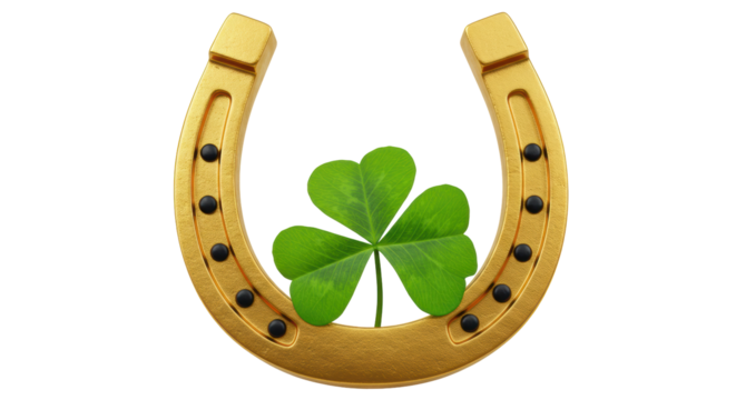 Isolated Horseshoe with Clover