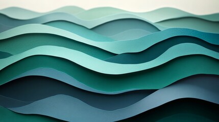 Fototapeta premium Abstract Background of Flowing, Gentle Waves in Monochromatic Blue Tones, Minimalist Design