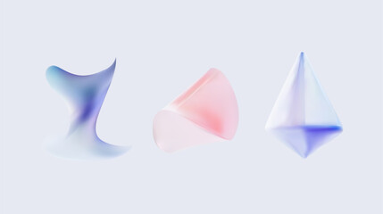Abstract 3D Shapes Created in Soft, Gentle Colors for a Unique Visual Experience