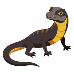 Obraz premium Realistic full-body illustration of a Monitor Lizard on a clean white background, perfect for nature, wildlife, and reptile-themed designs.