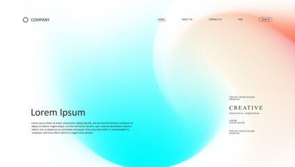 Abstract wave futuristic design of landing page. retro gradient mesh dark concept website design