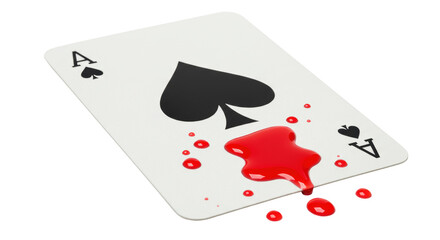 Isolated Ace of Spades with Blood