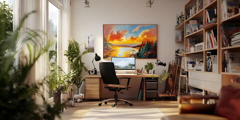 Fototapeta premium Creative Studio Workspace for Artists Designers and Innovators