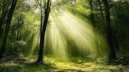 Obraz premium sunlight in the forest