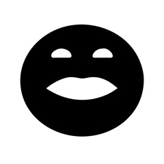 Black and White Lips Icon Vector Pictogram