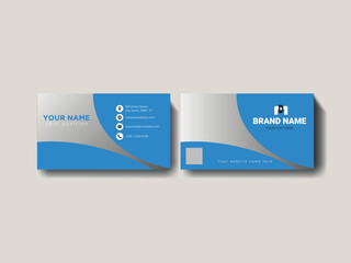 Modern Business Card Design for Professionals, Elegant and modern business card design with blue gradient and waves