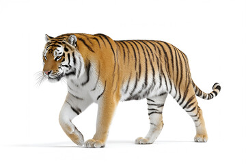 Obraz premium Tiger walking isolated on transparent background.