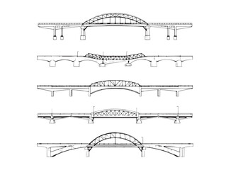 Minimalist Overpass Line Art Vector for Architectural Presentations