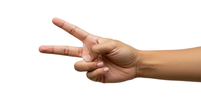 Isolated hand showing peace sign