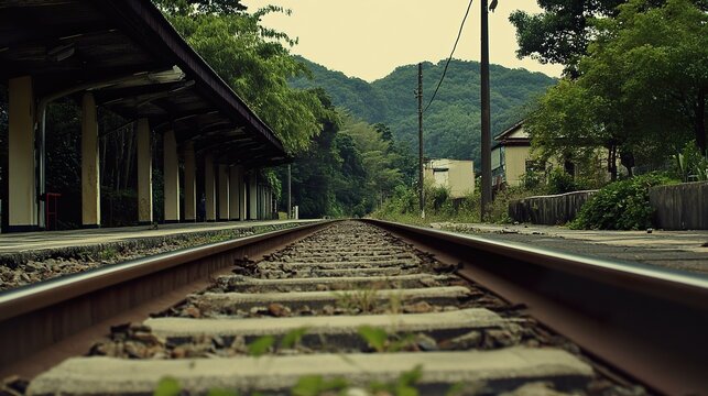 railway tracks in the morning