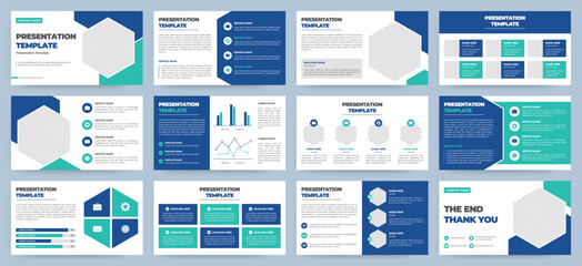 Modern presentation slide templates. Infographic elements template set for web, print, annual report brochure, business flyer leaflet marketing and advertising template. Vector Illustration.