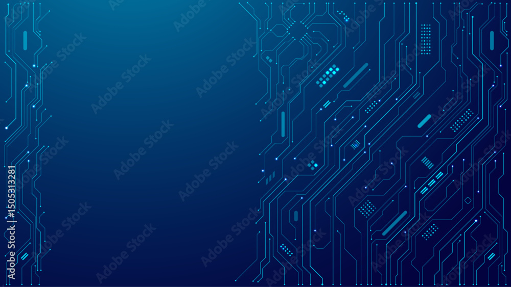 Fototapete abstract technology blue circuit board texture or pattern. web background design with text. futurist