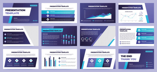 Modern presentation slide templates. Infographic elements template set for web, print, annual report brochure, business flyer leaflet marketing and advertising template. Vector Illustration.
