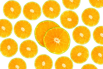 orange slice, clipping path, isolated on white background