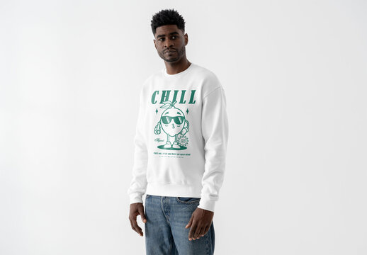 Mockup Of Man Wearing Customizable Top In Studio