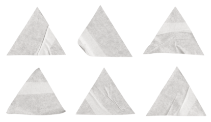 Set of Triangle sign with white paper stickers, Copy space for text preview tags labels elements design, isolated on white background, png