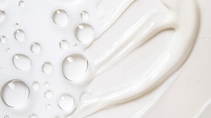 Close-up of creamy white substance with droplets, showcasing texture and freshness in culinary presentation.