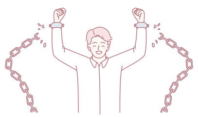 An illustration depicting liberation, joy, and freedom, symbolizing personal empowerment and breaking limitations
