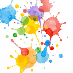 Bright Overlapping Watercolor Splatters Joyful ai generated images ai generative watercolor illustration white background