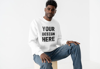 Mockup Of Man Wearing Customizable Top, Looking At Camera